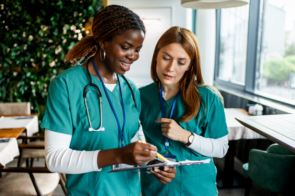Nurses Collaborating in a Hospital