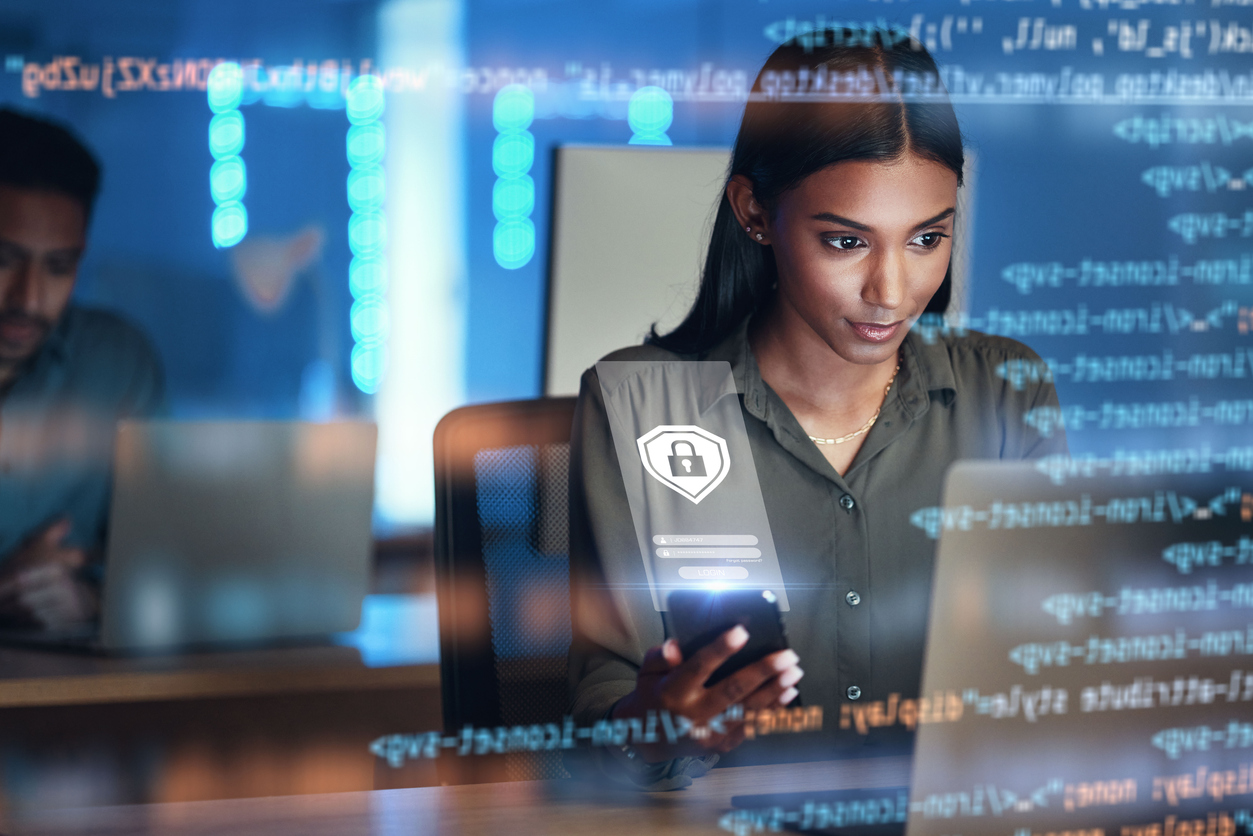 Cybersecurity professional sitting at a desk working on a penetration testing project.